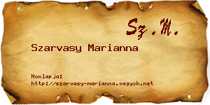 Szarvasy Marianna névjegykártya